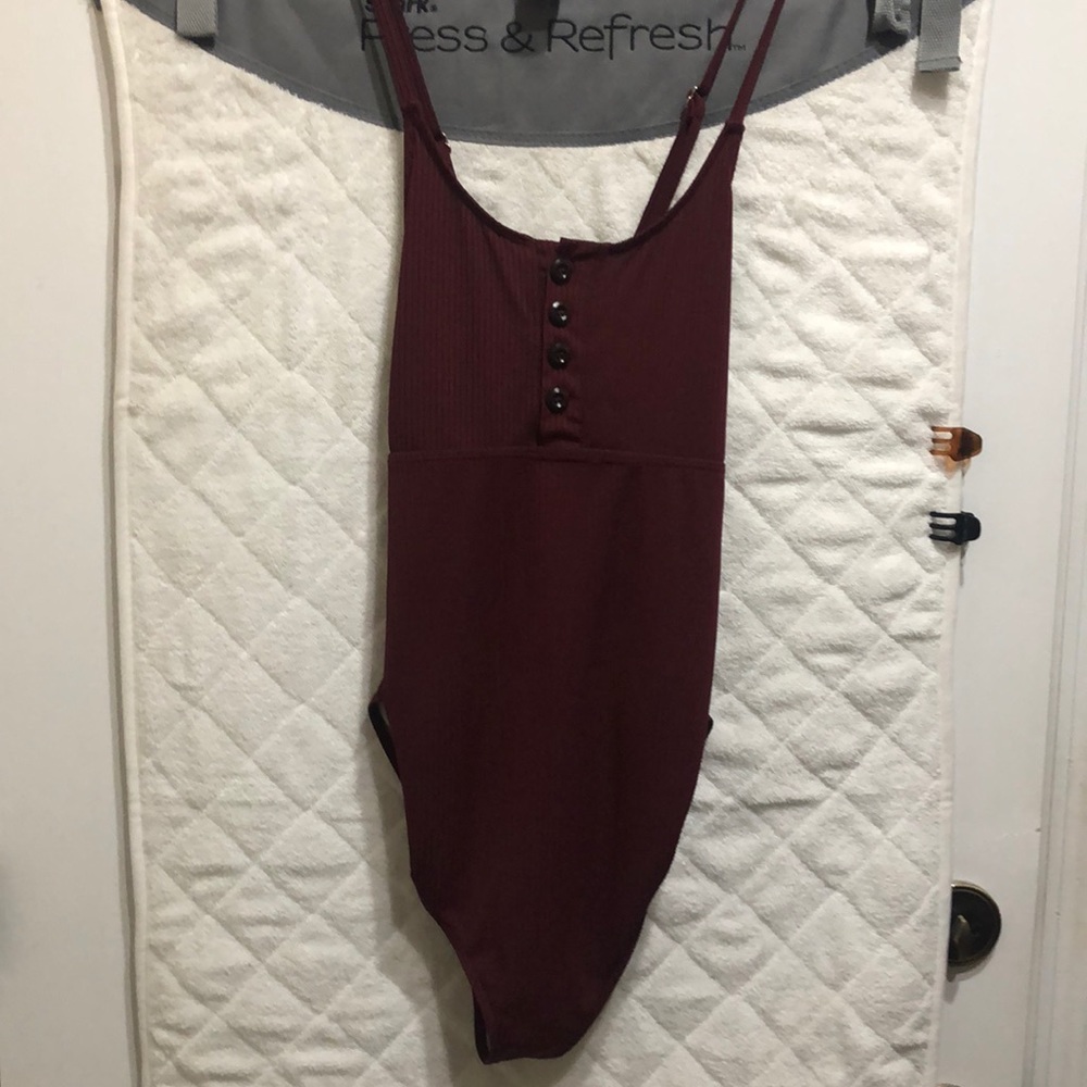 Maternity bathing suit maroon